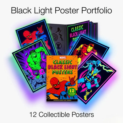 Marvel Classic Black Light Collectible Poster Portfolio Volume 2 12 Collectible Ready-To-Frame Posters