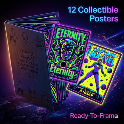 Marvel Classic Black Light Collectible Poster Portfolio Volume 2 12 Collectible Ready-To-Frame Posters