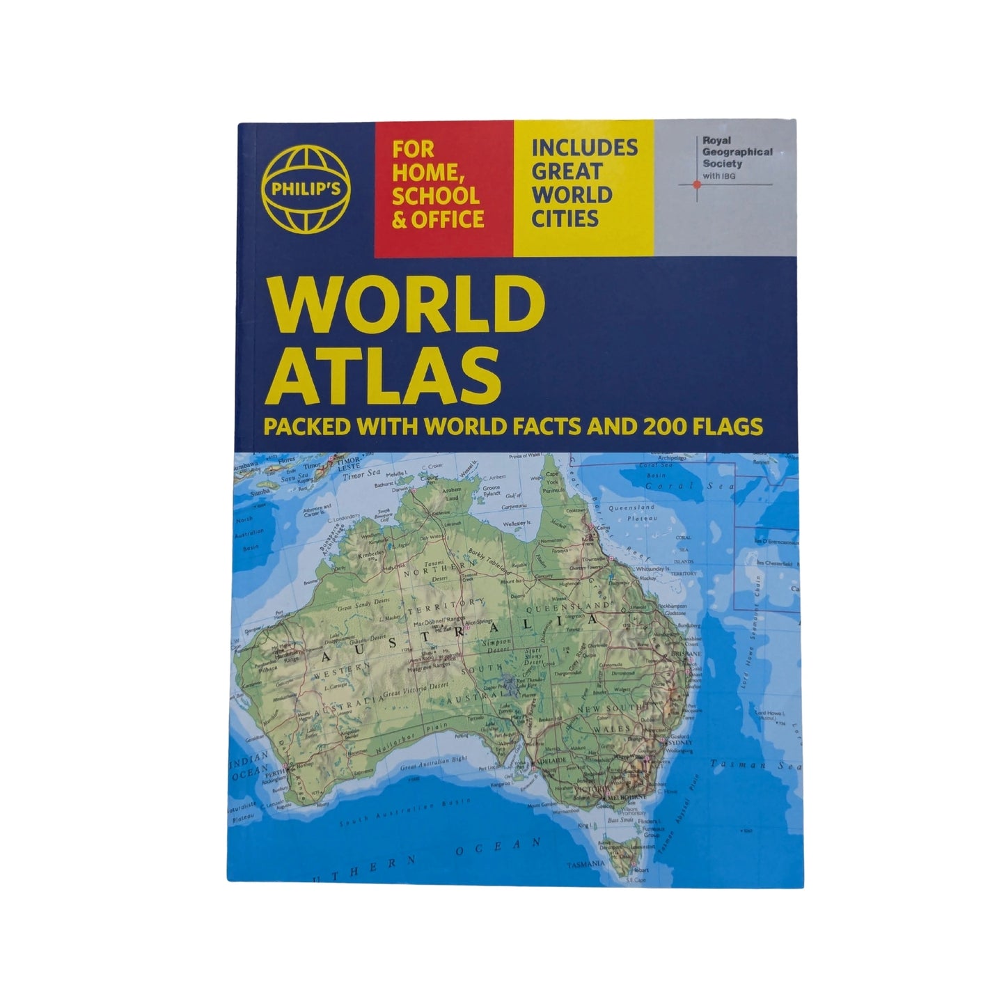 Philip's RGS World Atlas (A4) With Global Cities, Facts and Flags